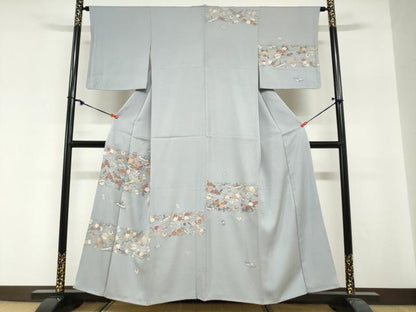 平和屋着物●訪問着　駒刺繍　宝尽くし草花文　金彩　西武百貨店扱い　正絹　逸品　未使用　DABG2230ud
