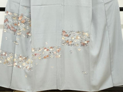 平和屋着物●訪問着　駒刺繍　宝尽くし草花文　金彩　西武百貨店扱い　正絹　逸品　未使用　DABG2230ud