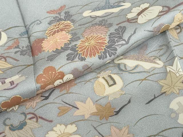 平和屋着物●訪問着　駒刺繍　宝尽くし草花文　金彩　西武百貨店扱い　正絹　逸品　未使用　DABG2230ud