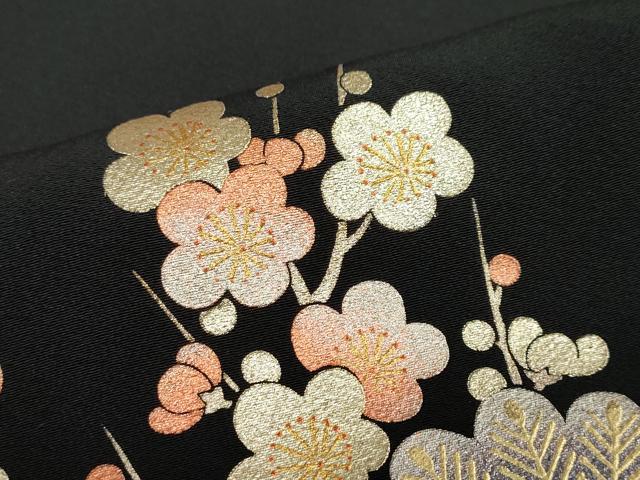 平和屋着物●金彩友禅　卓越技能者・名工・和田光正　黒留袖　平安草花文　金彩　正絹　逸品　DABG2236ud