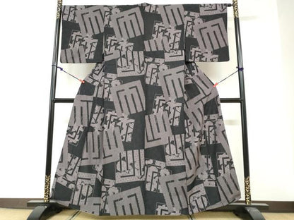 平和屋着物●上質なお召　源氏香草花文　やまと誂製　正絹　逸品　DABG2245ud