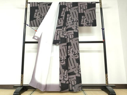 平和屋着物●上質なお召　源氏香草花文　やまと誂製　正絹　逸品　DABG2245ud