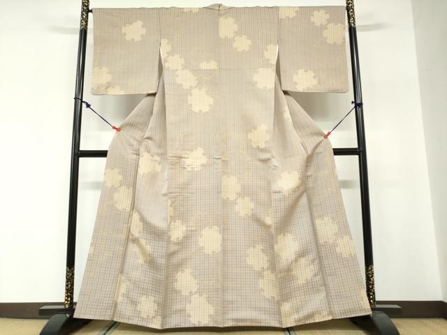 平和屋着物●上質な小紋　お召地　雪輪文　正絹　逸品　DABG2246ud