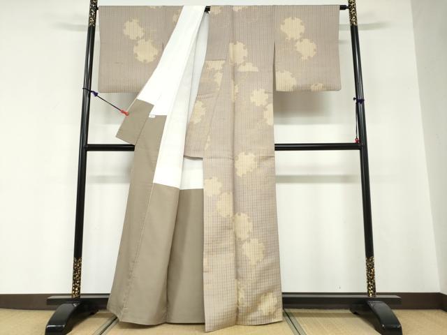 平和屋着物●上質な小紋　お召地　雪輪文　正絹　逸品　DABG2246ud