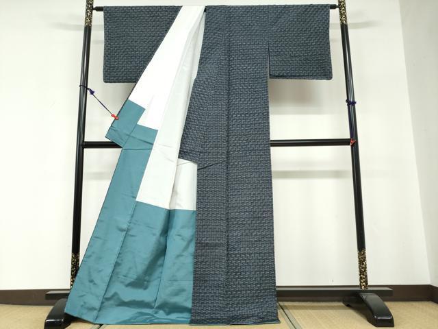 平和屋着物●上質な紬　琉球絣文様　正絹　逸品　DABG2254ud