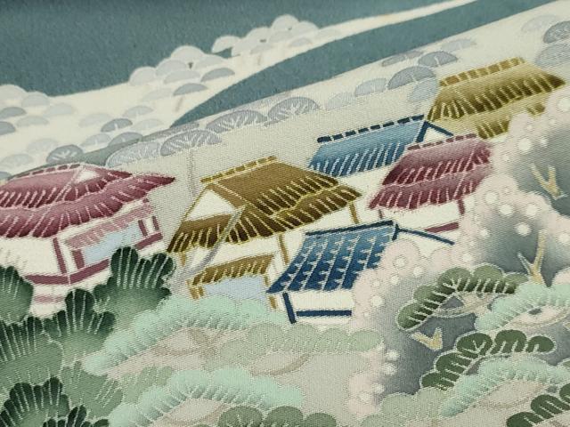 平和屋着物●本加賀友禅作家　吉村伊佐子　黒留袖　立波風景文　暈し染め　正絹　逸品　DABG2258ud