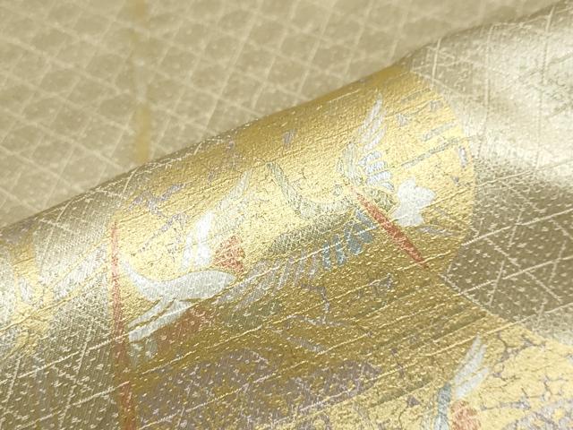 平和屋着物●訪問着　駒刺繍　誰が袖花鳥文　暈し染め　金彩　正絹　逸品　DABG2262ud