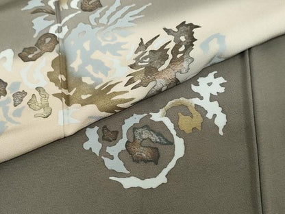 平和屋着物●訪問着　抽象文様　暈し染め　金銀彩　正絹　逸品　未使用　DABG2267ud