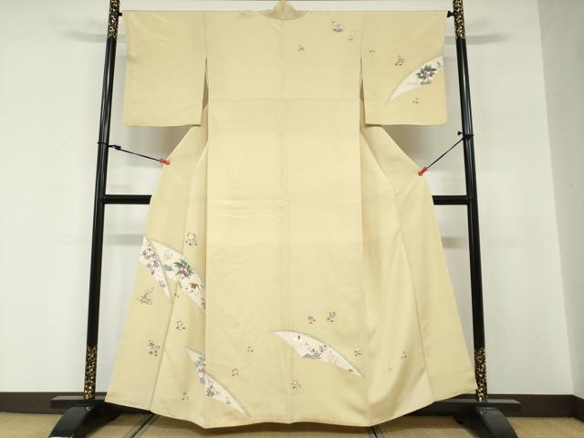 平和屋着物●訪問着　動物草花文　金彩　正絹　逸品　DABG2271ud