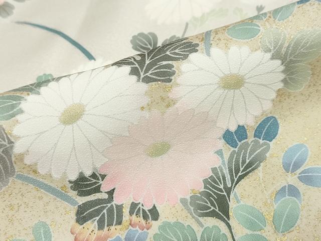 平和屋着物●訪問着　駒刺繍　草花文　暈し染め　金彩　正絹　逸品　DABG2272ud