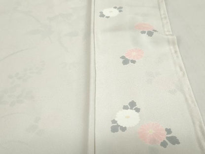 平和屋着物●訪問着　駒刺繍　草花文　暈し染め　金彩　正絹　逸品　DABG2272ud