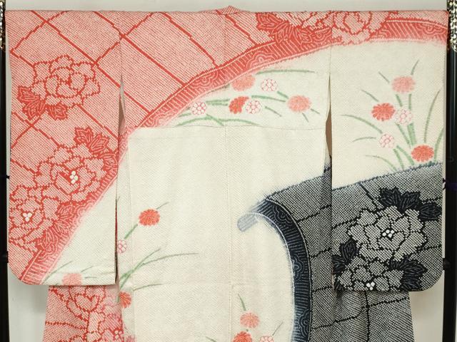 平和屋着物●豪華振袖　総絞り　草花文　正絹　逸品　DABG2273ud