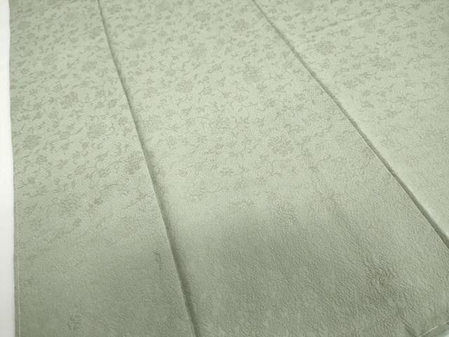 平和屋着物●上質な色無地　花唐草地紋　山葵色　正絹　逸品　未使用　DABG2274ud