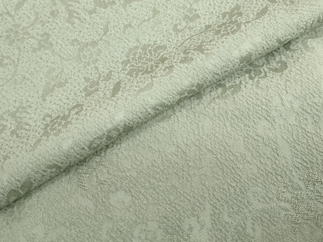 平和屋着物●上質な色無地　花唐草地紋　山葵色　正絹　逸品　未使用　DABG2274ud