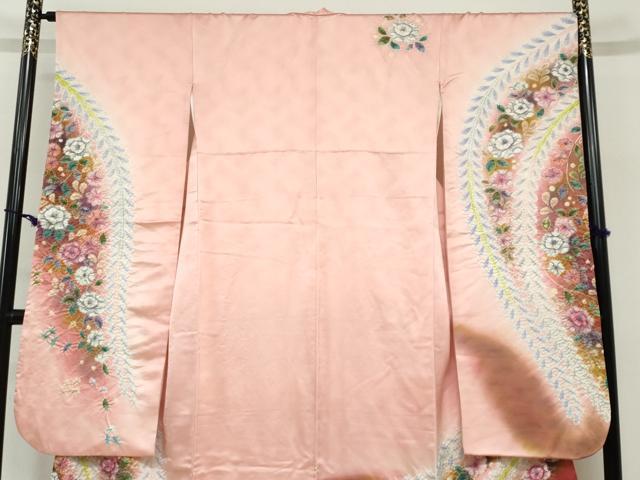平和屋着物●豪華振袖　絞り　辻が花　暈し染め　銀通し地　正絹　逸品　DABG2275ud