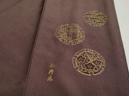平和屋着物●伝統工芸師　服部光擴　江戸小紋　角通し　正絹　逸品　未使用　DABG2277ud