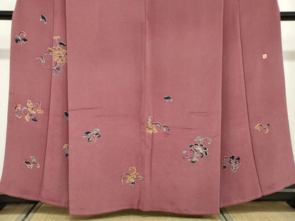 平和屋着物●東京友禅　久呂田明功　訪問着　舞花文　鬼しぼ縮緬　正絹　逸品　DABG2278ud