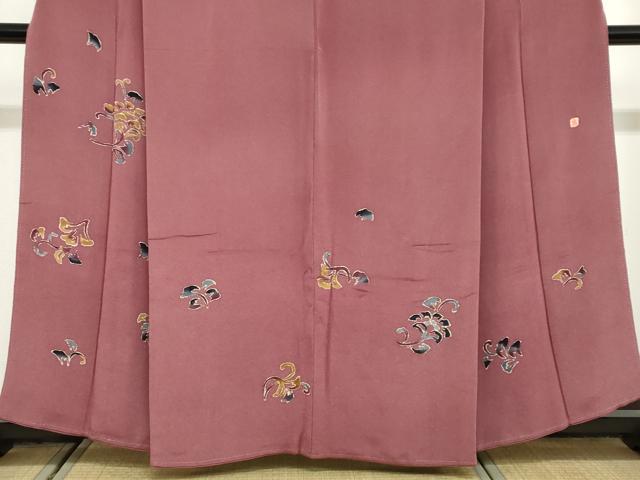 平和屋着物●東京友禅　久呂田明功　訪問着　舞花文　鬼しぼ縮緬　正絹　逸品　DABG2278ud