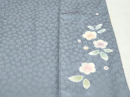 平和屋着物●訪問着　駒刺繍　手毬草花文　暈し染め　金彩　ロング丈　正絹　逸品　DABG2280ud