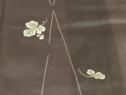 平和屋着物●訪問着　作家物　紬地　総刺繍　舞葉文　ますいわ屋扱い　正絹　逸品　DABG2286ud