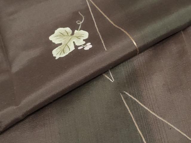 平和屋着物●訪問着　作家物　紬地　総刺繍　舞葉文　ますいわ屋扱い　正絹　逸品　DABG2286ud
