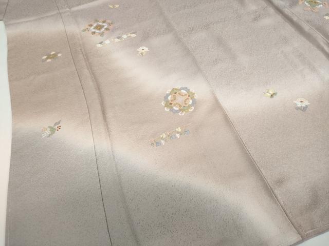 平和屋着物●訪問着　総刺繍　花蝶文　暈し染め　金糸　正絹　逸品　未使用　DABG2287ud