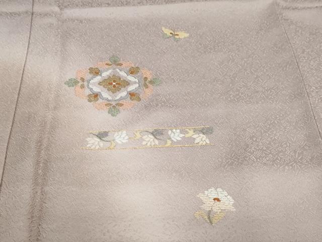 平和屋着物●訪問着　総刺繍　花蝶文　暈し染め　金糸　正絹　逸品　未使用　DABG2287ud