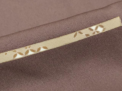 平和屋着物●訪問着　駒刺繍　横段草花文　金彩　正絹　逸品　DABG2305ud