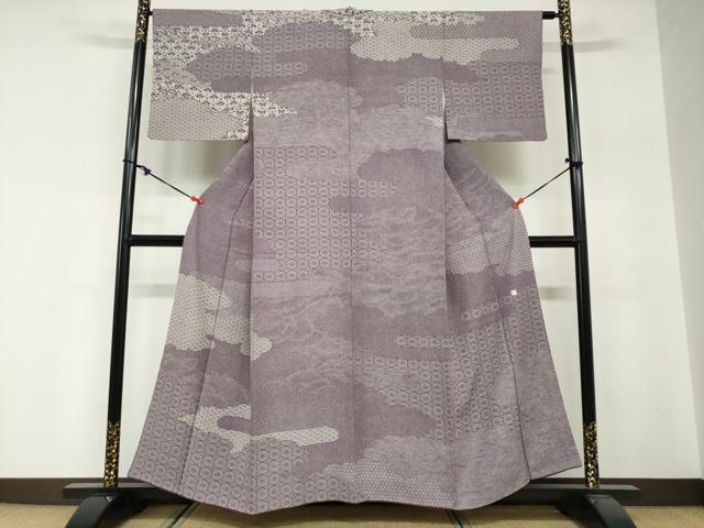 平和屋着物●江戸小紋　訪問着　作家物　雲霞吉祥文　正絹　逸品　DABG2308ud