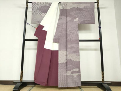 平和屋着物●江戸小紋　訪問着　作家物　雲霞吉祥文　正絹　逸品　DABG2308ud