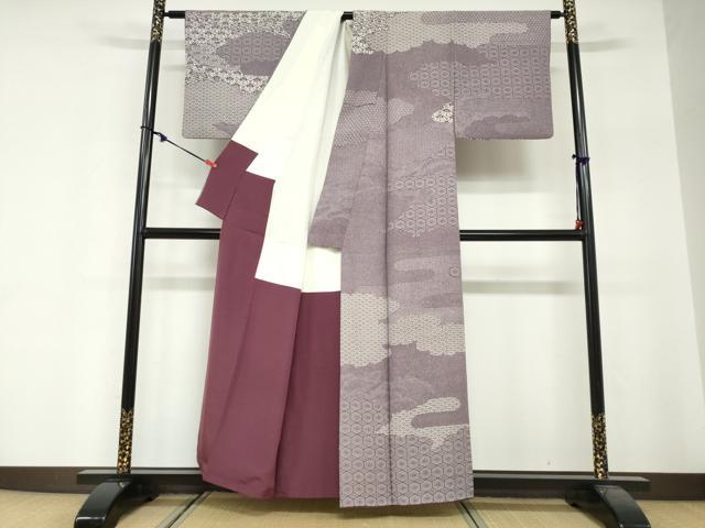 平和屋着物●江戸小紋　訪問着　作家物　雲霞吉祥文　正絹　逸品　DABG2308ud