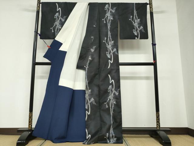 平和屋着物●本場大島紬　7マルキ　総絣　熨斗草花文　正絹　逸品　DABG2309ud