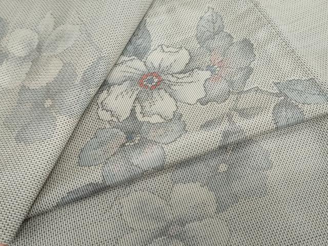 平和屋着物●本場大島紬　白大島　7マルキ　総絣　枝花文　正絹　逸品　未使用　DABG2310ud