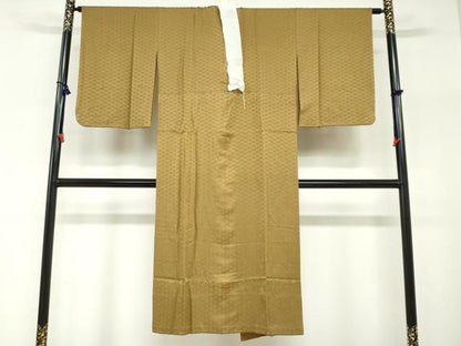 平和屋着物●長襦袢　無双仕立て　麻の葉地紋　桑茶色　正絹　逸品　DABG2314ud