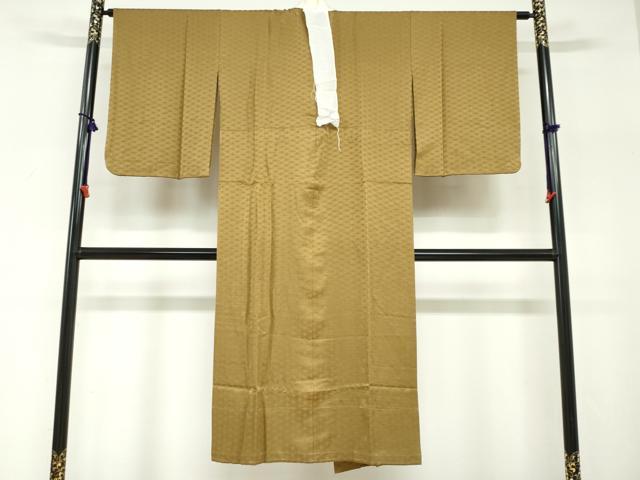 平和屋着物●長襦袢　無双仕立て　麻の葉地紋　桑茶色　正絹　逸品　DABG2314ud