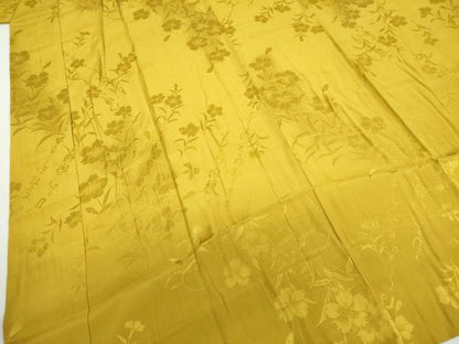 平和屋着物●長襦袢　無双仕立て　草花地紋　芥子色　半衿刺繍　正絹　逸品　DABG2319ud