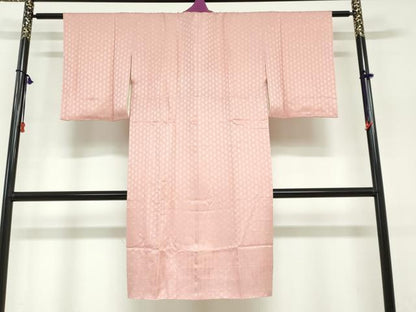 平和屋着物●京都西陣・想屋謹製　長襦袢　無双仕立て　麻の葉地紋　桃色　やまと誂製　半衿刺繍　正絹　逸品　DABG2321ud