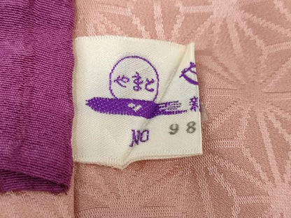 平和屋着物●京都西陣・想屋謹製　長襦袢　無双仕立て　麻の葉地紋　桃色　やまと誂製　半衿刺繍　正絹　逸品　DABG2321ud