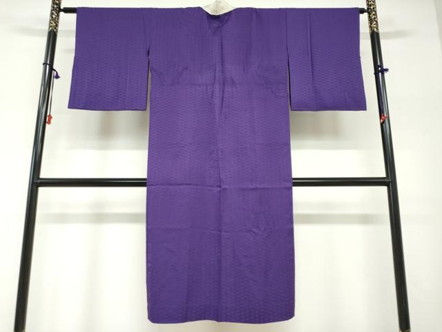 平和屋着物●長襦袢　無双仕立て　麻の葉地紋　紫紺色　正絹　逸品　DABG2322ud