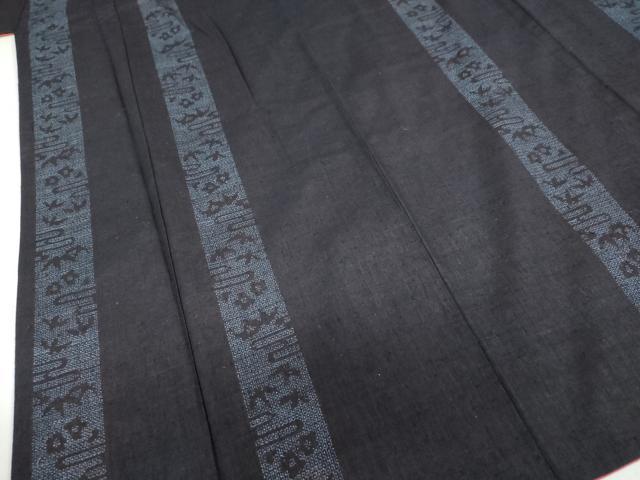 平和屋着物●本場結城紬　重要無形文化財　100亀甲　草花間道　正絹　逸品　DABG2328ud