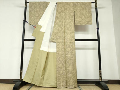 平和屋着物●本場大島紬　7マルキ　麻の葉文様　正絹　逸品　未使用　DABG2331ud