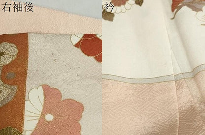 平和屋着物●訪問着　駒刺繍　吉祥草花文　金彩　正絹　逸品　DABG2333ud