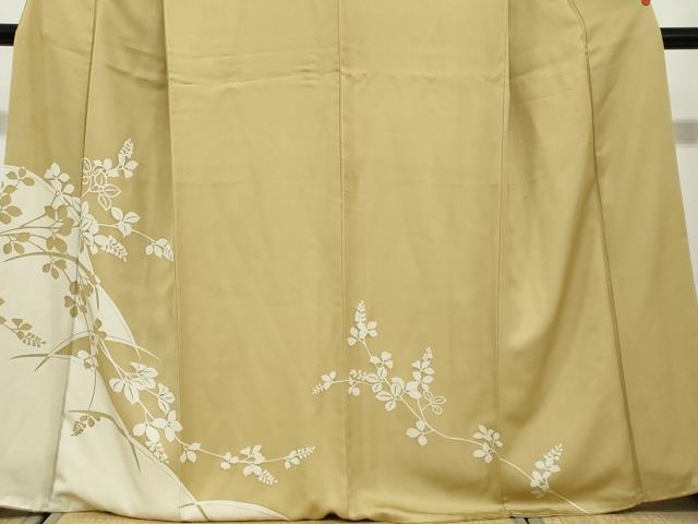 平和屋着物●訪問着　駒刺繍　枝葉文　正絹　逸品　DABG2335ud