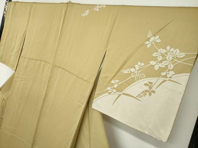 平和屋着物●訪問着　駒刺繍　枝葉文　正絹　逸品　DABG2335ud