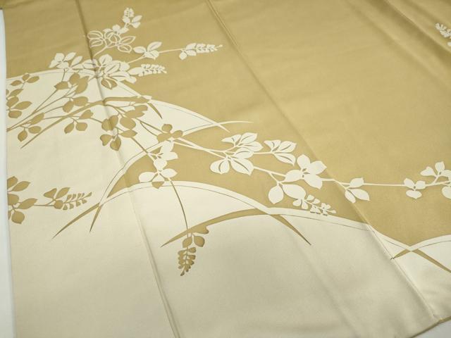 平和屋着物●訪問着　駒刺繍　枝葉文　正絹　逸品　DABG2335ud