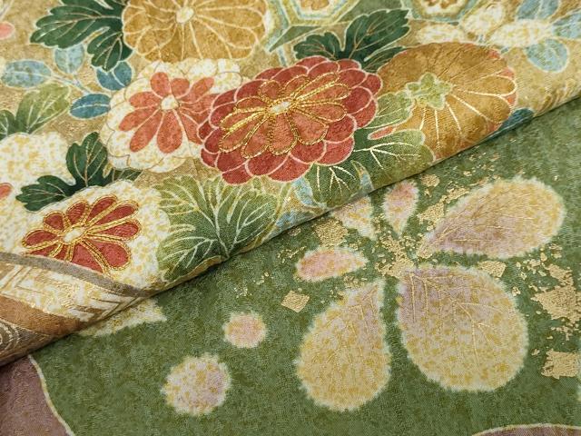 平和屋着物●訪問着　駒刺繍　吉祥草花文　暈し染め　金彩　正絹　逸品　DABG2336ud