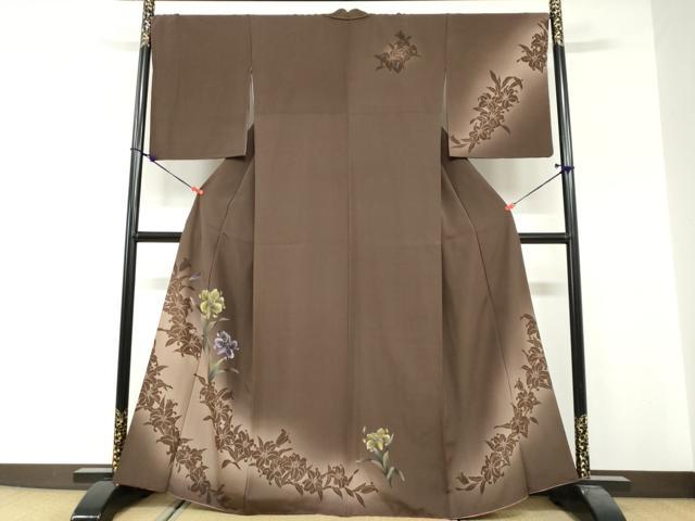 平和屋着物●訪問着　草花文　暈し染め　正絹　逸品　DABG2337ud