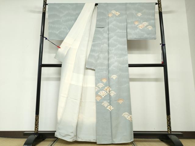 平和屋着物●訪問着　鹿の子草花文　金彩　正絹　逸品　DABG2339ud