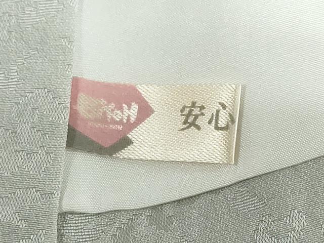 平和屋着物●上質な色無地　横段吉祥花地紋　灰青色　正絹　逸品　DABG2345ud