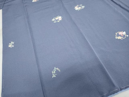 平和屋着物●上質な小紋　友禅　草花丸文　正絹　逸品　未使用　DABG2346ud